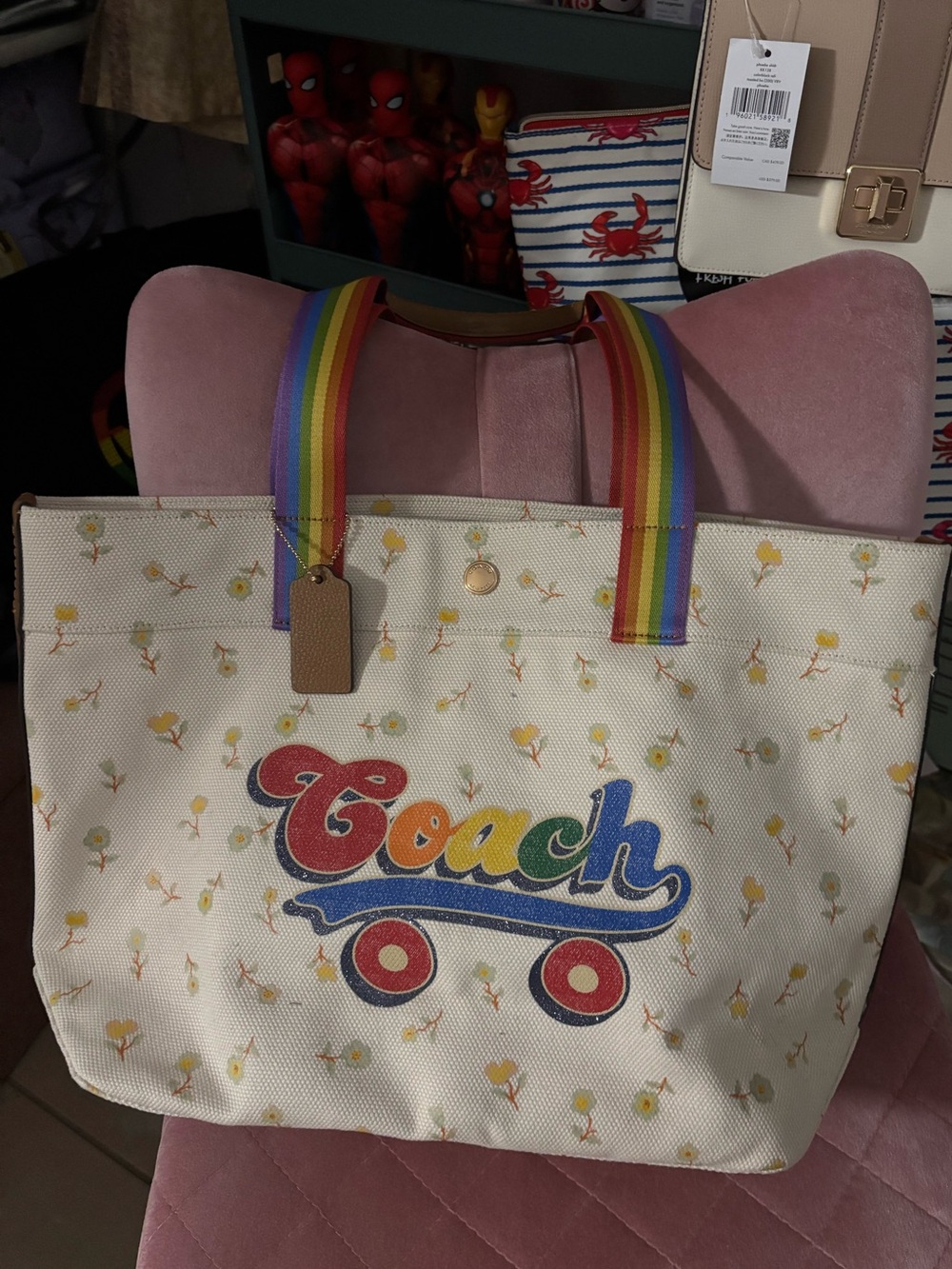 Coach Tote With Rainbow Roller Skate Graphic C4099 Pride Collection - Picture 14 of 15